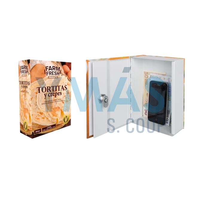 CAJA CAUDALES CAMUFLADA LIBRO COCINA 19X14X6.7CM