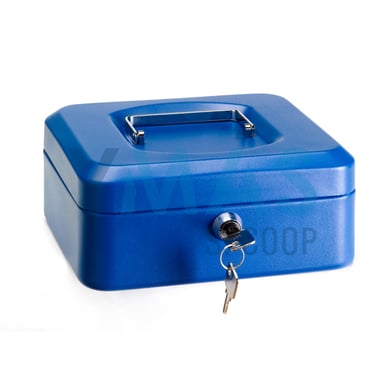 CAJA ALHAJAS BANDEJA LLAVE AZUL 15.2X11.8X8CM