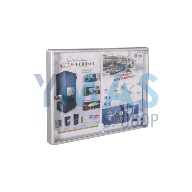 ARMARIO ANUNCIOS H ALUMINIO 2 FOLIOS NATURAL