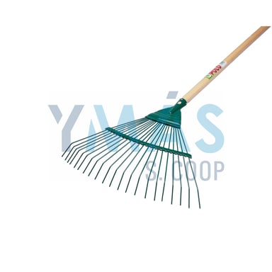 ESCOBA JARDIN 21 PUAS REDONDAS ACERO C/MANGO 130CM