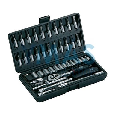 LLAVE VASO CUADRADO 1/4 JGO. 46 PZS