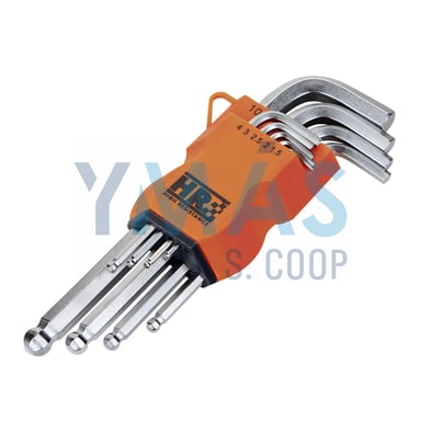 LLAVE ALLEN BOLA 1,5-10MM JUEGO 9 PIEZAS