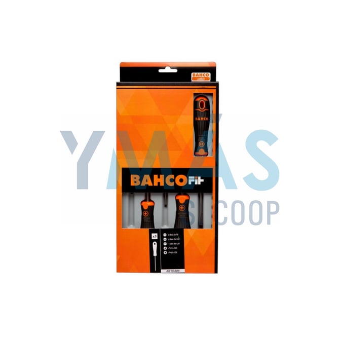 JUEGO 5 DESTORNILLADORES BAHCOFIT BOCA PL/PZ