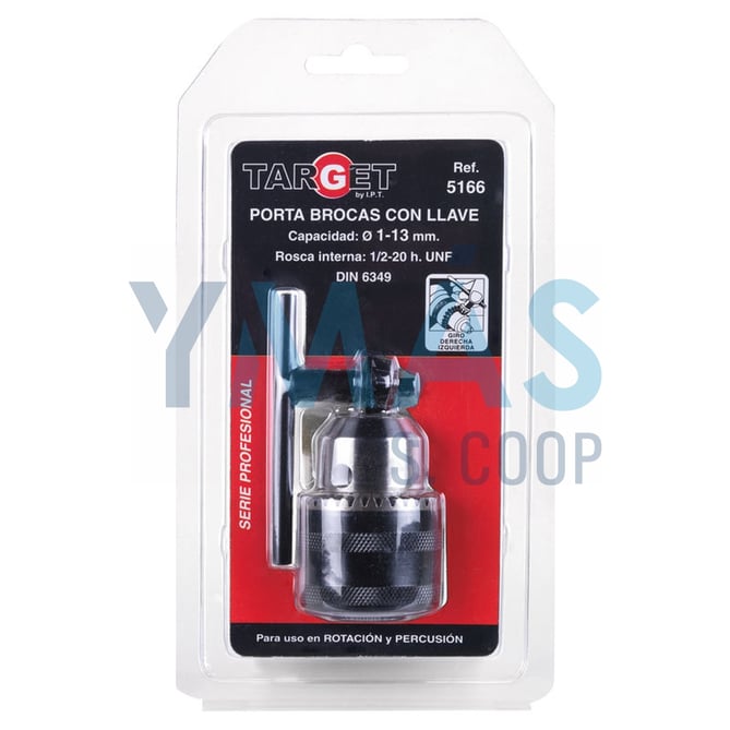 PORTABROCA CON LLAVE 1-13MM ROSCA 3/8-24