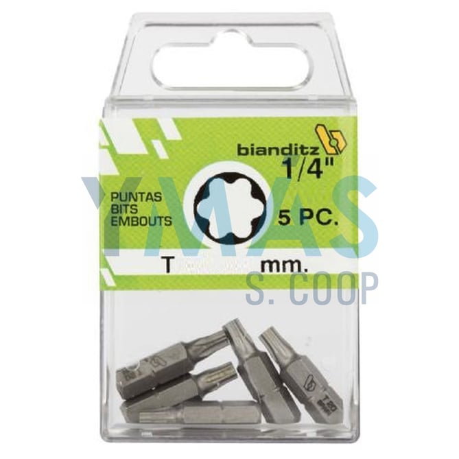 PUNTA ATORNILLAR TORX 10X25 1/4" 5UDS EXTRA