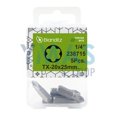 PUNTA ATORNILLAR TORX 30X25 1/4  5UDS EXTRA