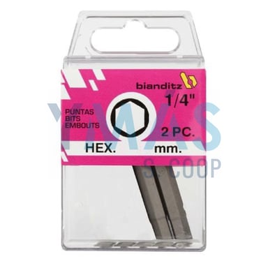 PUNTA ATORNILLAR HEXAGONAL 4X50 1/4  2UDS EXTRA