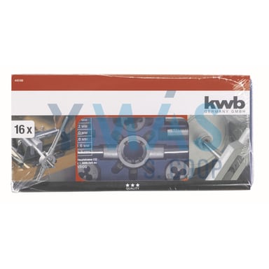 JUEGO MACHOS Y TERRAJAS 17 PIEZAS KWB