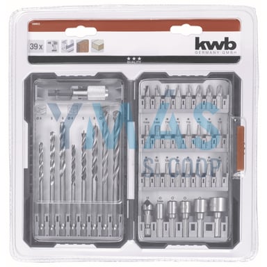 JUEGO 39 BROCAS Y PUNTAS SURTIDAS KWB