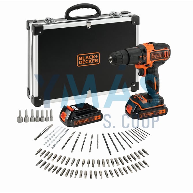 TALADRO PERCUTOR 18V +80 ACCESORIOS