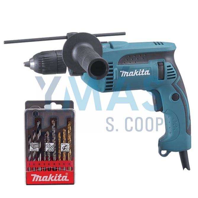 TALADRO PERCUTOR 680W 13MM +JUEGO BROCAS HP1641K1X