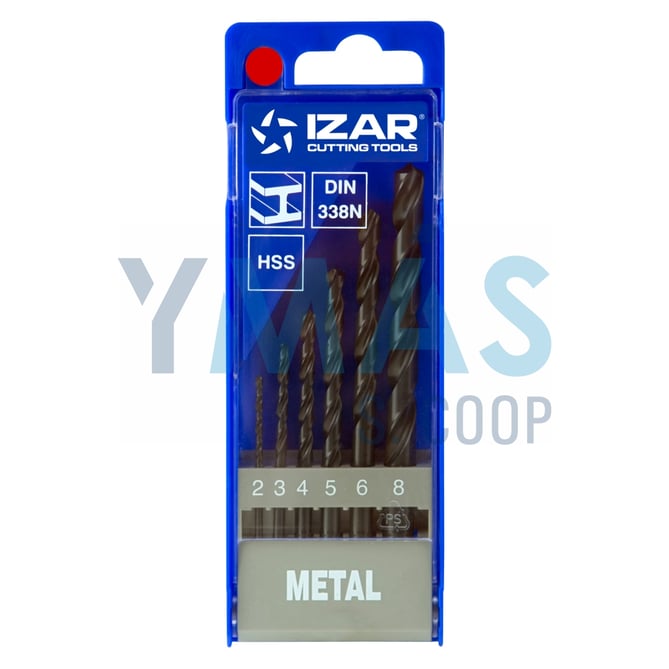 JUEGO 6 BROCAS METAL HSS 2-8MM DIN338N