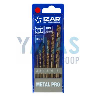 JUEGO 6 BROCAS METAL HSS-CO 2-8MM DIN338N