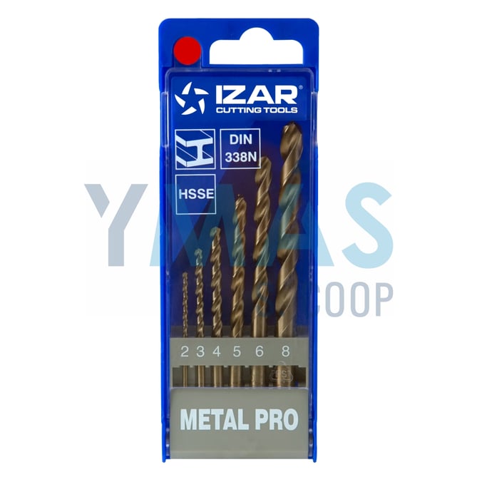 JUEGO 6 BROCAS METAL HSS-CO 2-8MM DIN338N