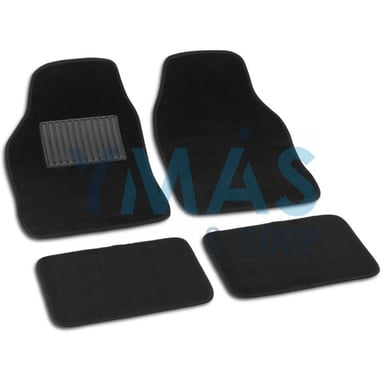 ALFOMBRAS MOQUETA COCHE 4 PZAS NEGRO SOFT