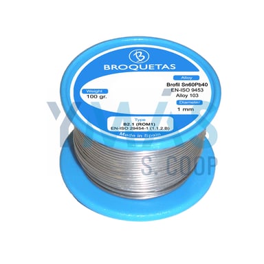 ESTAÑO PLOMO EN ROLLO 60SN 40PB 1MM 100GR CON FLU