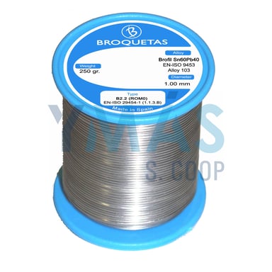 ESTAÑO PLOMO EN ROLLO 60SN 40PB 1MM 250GR CON FLU
