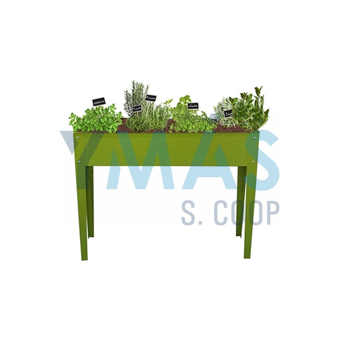 MESA HUERTO METALICA VERDE 0.18M2 60X30X80CM