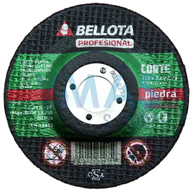 DISCO CORTE PIEDRA 115X3MM BELLOTA