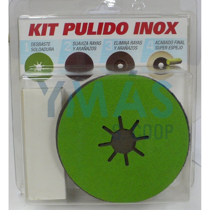 KIT 4 DISCOS PULIDO INOX + PASTA