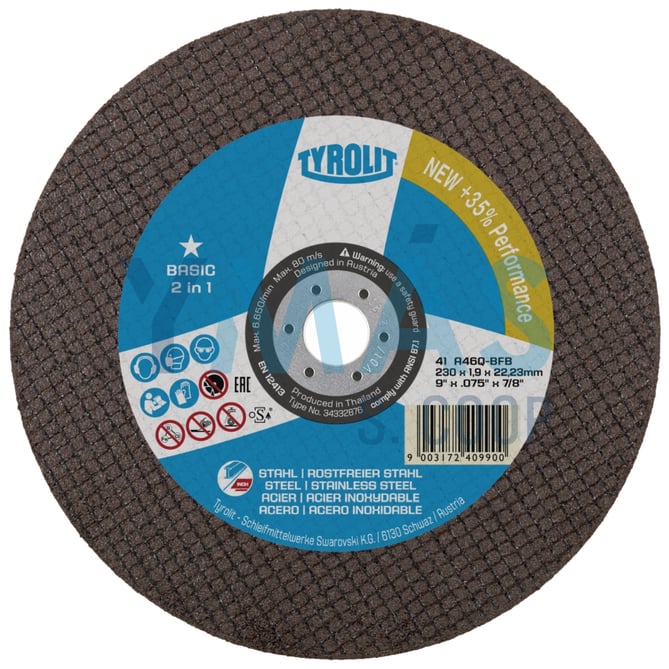 DISCO CORTE BASIC INOX 230X2X22.23