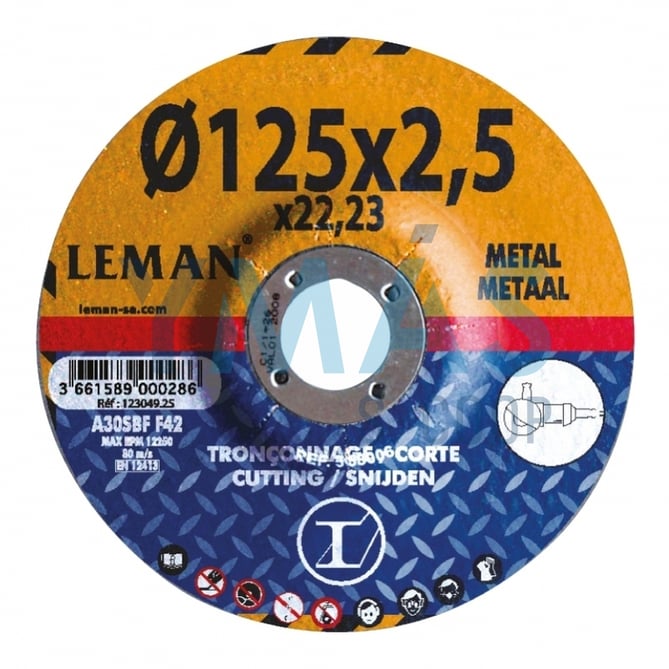 DISCO CORTE METAL LEMAN 115X2.5X22.2 PACK 5 UND