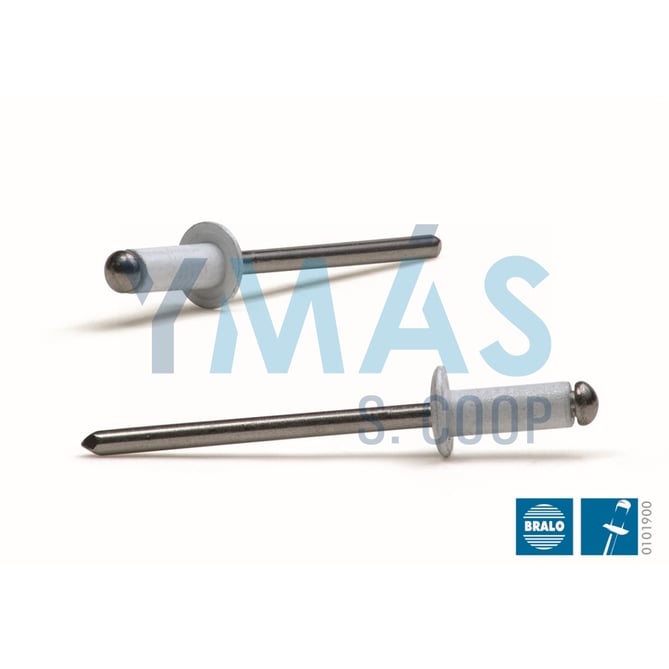 REMACHE ALUMINIO ESTANDAR 4.0X8MM BLANCO C/50