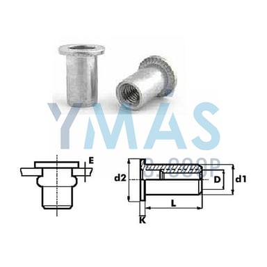 TUERCA REMACHABLE C/ANCHA M-06 C/250