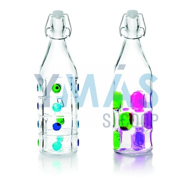 BOTELLA CRISTAL DECORADA 1L