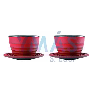 JUEGO 2 TAZAS Y PLATILLO HIERRO FUNDIDO CEYLAN
