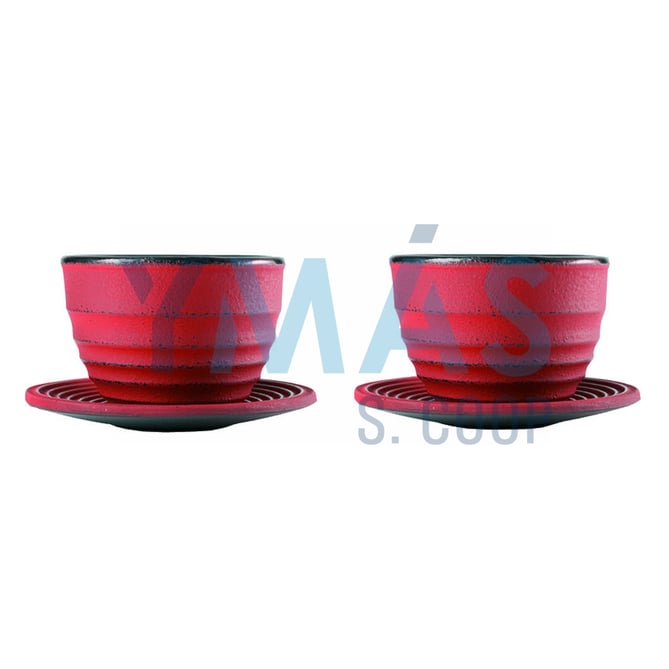 JUEGO 2 TAZAS Y PLATILLO HIERRO FUNDIDO CEYLAN