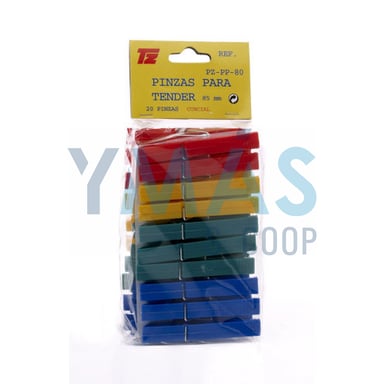 PINZA ROPA PLASTICO 83MM 20 UNIDADES