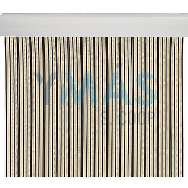 CORTINA PUERTA 90X210CM CINTAS PVC MARFIL