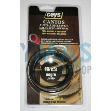 CINTA CANTEAR AUTOADHESIVA NEGRA 5M