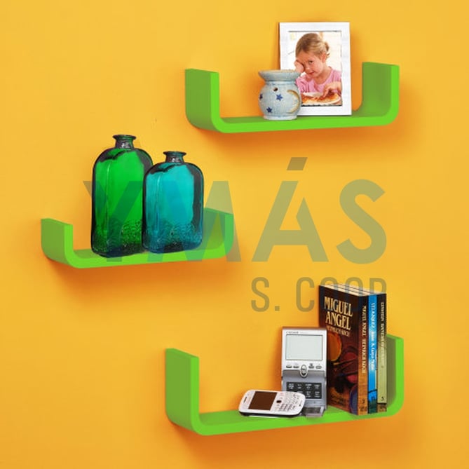 ESTANTE DECORATIVO TRIPLE EN U PISTACHO