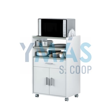 MUEBLE AUXILIAR MICROONDAS BLANCO/GRIS
