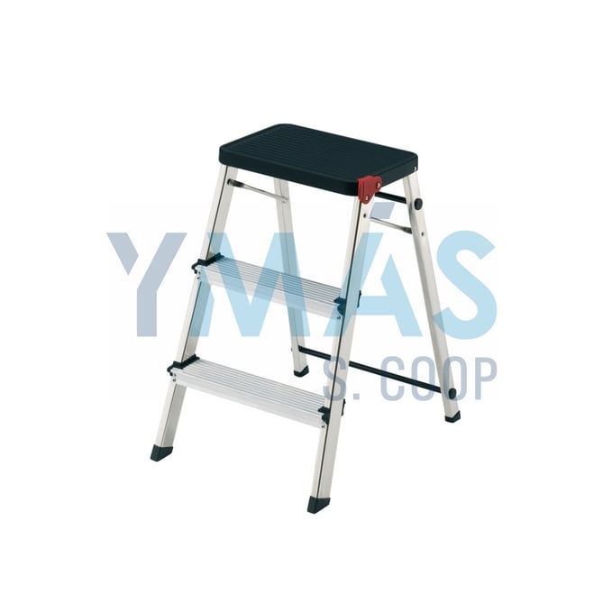 TABURETE ESCALERA ALUMINIO 3 PELDAÑOS NEGRO