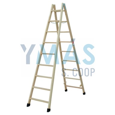 ESCALERA TIJERA MADERA 8+8 PELDAÑOS 2.25M