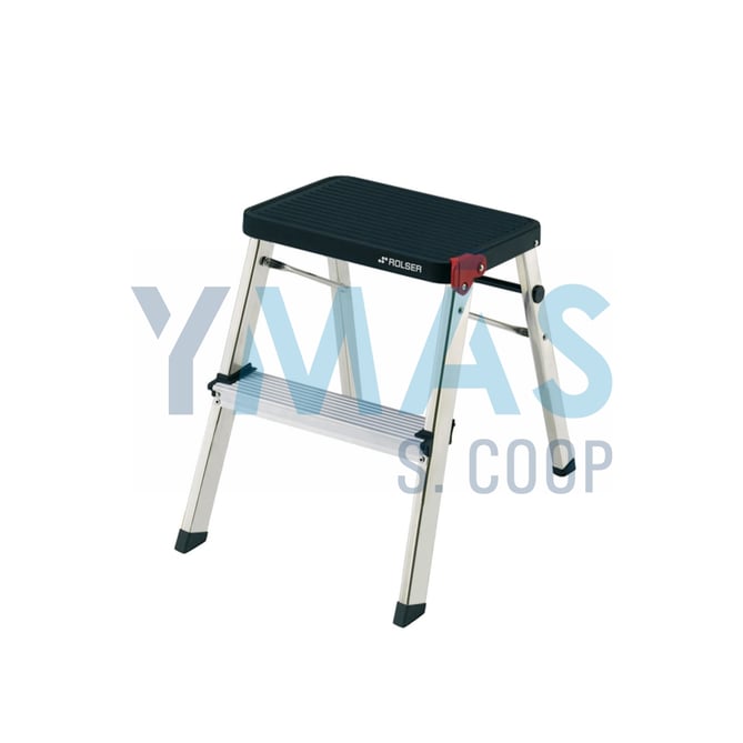 TABURETE ESCALERA ALUMINIO 2 PELDAÑOS NEGRO