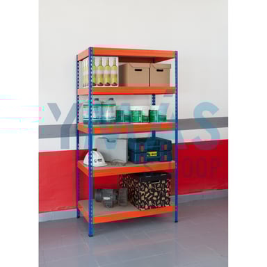 ESTANTERIA 5 BALDAS MADERA S/TORNILLOS 180X90X45