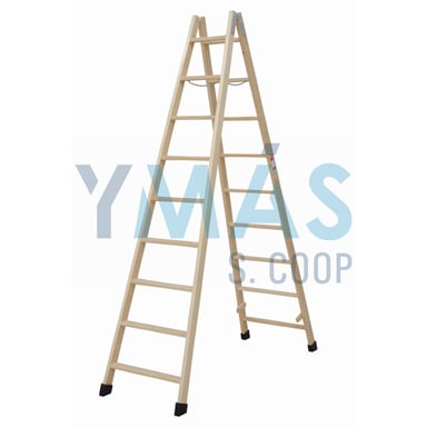 ESCALERA TIJERA MADERA 9+9 PELDAÑOS 2.5 M