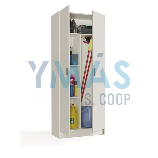 ARMARIO ESCOBERO 2 PUERTAS BLANCO 180X73X37CM