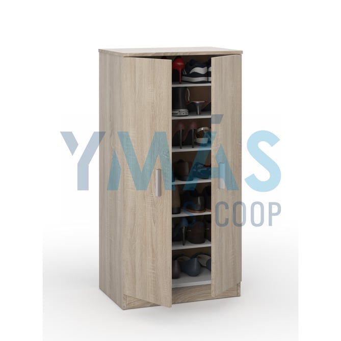ARMARIO ZAPATERO 6BALDAS 108X55X36CM ROBLE (24PIEZ