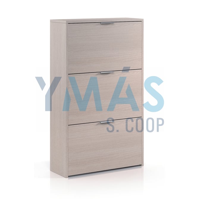 ZAPATERO ROBLE 3 PUERTAS 18 PARES 60X113X22CM