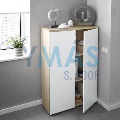 ARMARIO OFFICE 2 PUERTAS BLANCO 119X80X33CM