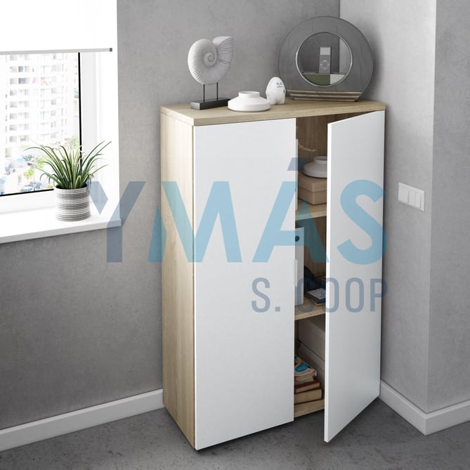 ARMARIO OFFICE 2 PUERTAS BLANCO 119X80X33CM
