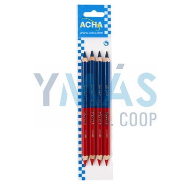 LAPIZ PROFESIONAL AZUL Y ROJO 17.5CM 4 UNIDADES