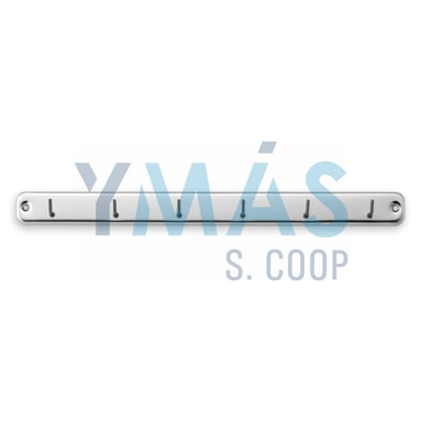 PERCHA COCINA 6 GANCHOS ACERO 32X370X30MM