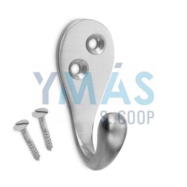 PERCHA CLASICA LATON NIQUEL SATINADO 40X20X30MM