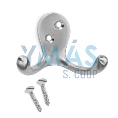 PERCHA CLASICA DOBLE LATON NIQUEL SATINADO